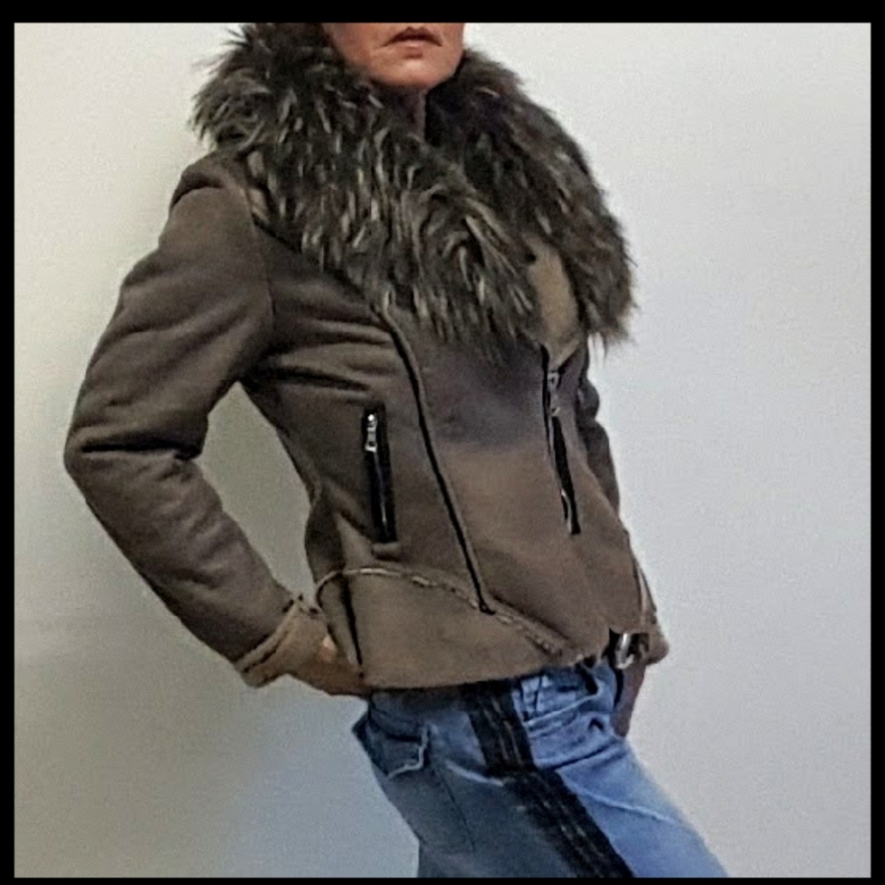 Luii Shear-ling faux suede and fur jacket